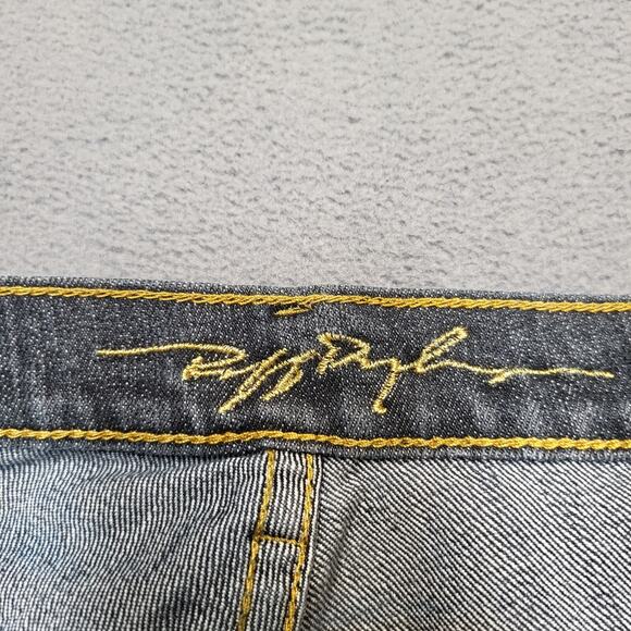 Ruff Rryders Capri Jeans Womens 10 Blue Straight Distressed Y2K Embroidered - Picture 3 of 10